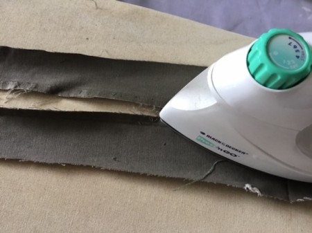 How to Turn Pants Into Shorts and a Bag - iron strips