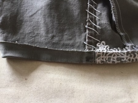 How to Turn Pants Into Shorts and a Bag - fold top edge of bag