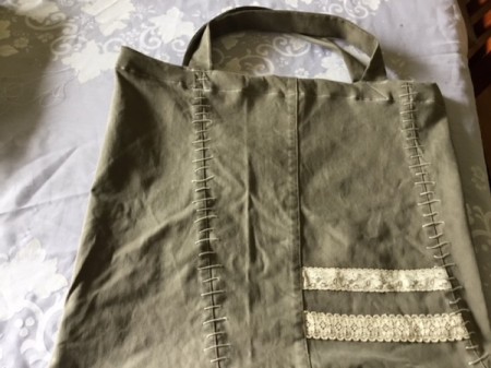 How to Turn Pants Into Shorts and a Bag - finished bag