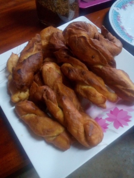 Twisted Donuts on plate