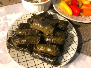 Stuffed Grape Leaves on plate