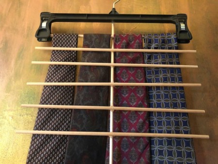 DIY Necktie Hanger - add ties