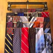 DIY Necktie Hanger - hanger filled with ties