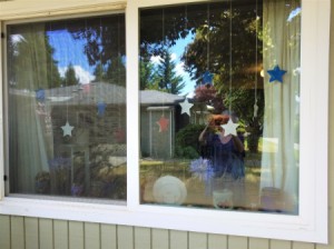 Red, White, and Blue Star Window Decor