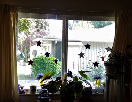 Red, White, and Blue Star Window Decor