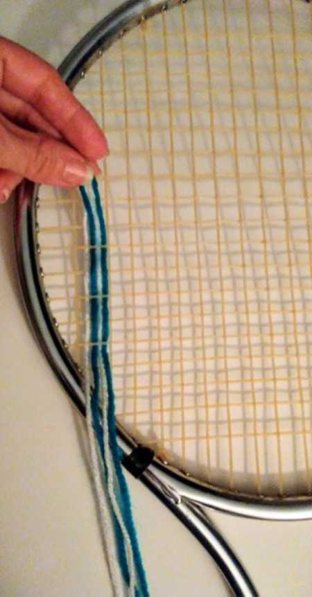 Tennis Racket Weaving - weave over and under bottom to top or however you choose