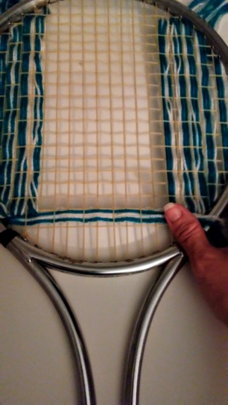 Tennis Racket Weaving - continue on other side and top and bottom