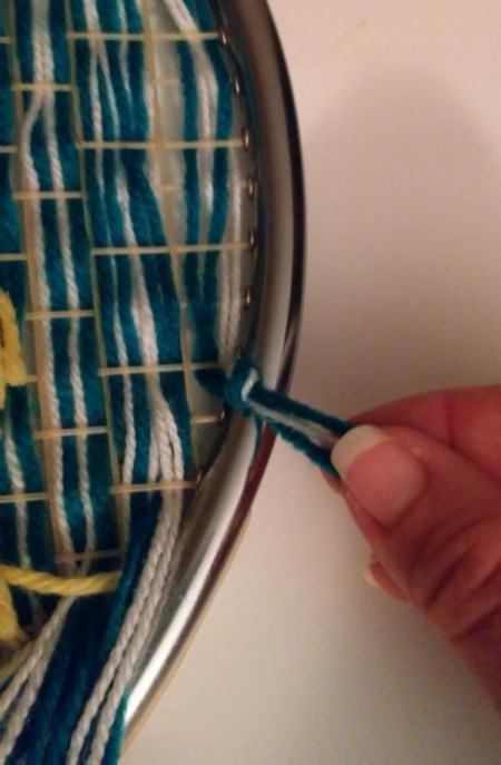 Tennis Racket Weaving  - tie ends