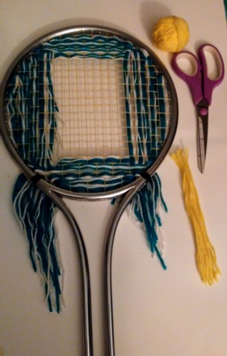 Tennis Racket Weaving - center left open