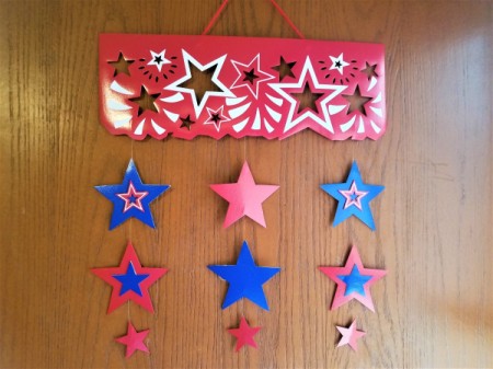 Summer Door Decor - one side of red door hanging