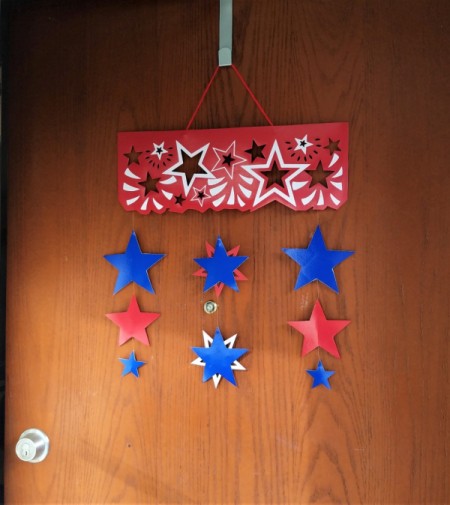 Summer Door Decor - other side of stars on red hanging