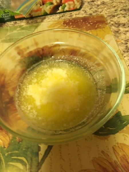 melted butter in bowl