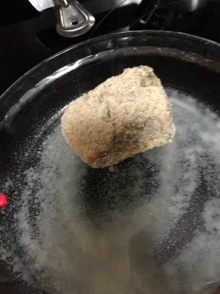 breaded Swordfish in baking dish