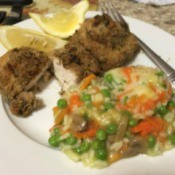 Lemon Basil Crusted Swordfish on dinner plate