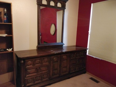 Value of Vintage Dressers - dark wood vintage mirrored dresser