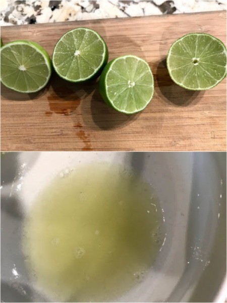 cutting limes and squeezing juice