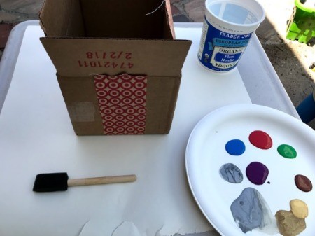 Recycled Cardboard Box as a Child's Canvas