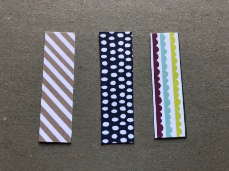 Dad's Neckties Card - three strips of craft paper cut into rectangles for the ties