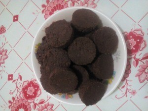 Choco-Peanut Polvoron piled on plate