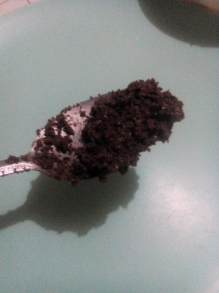 Choco-Peanut Polvoron in spoon