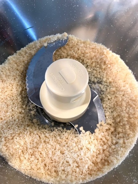Parmesan cheese in food processor
