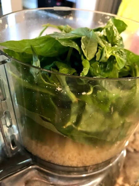 Basil added to processor
