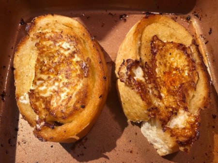 flipped egg toasts