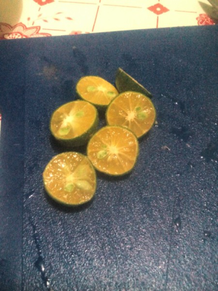 limes cut in half
