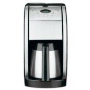 Stainless steel coffee maker.