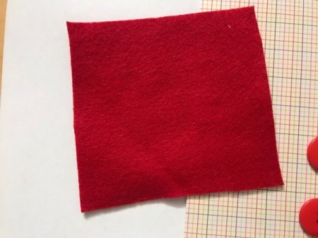 Father's Day Bow Tie Card - square of red felt