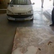 Adding Nano to Epoxy - car driving on a slab of stone