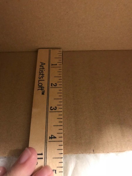 Recycled Cardboard Shelving Unit - draw a line from slit to bottom of box