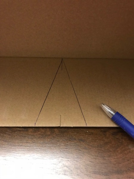 Recycled Cardboard Shelving Unit  - triangle drawn