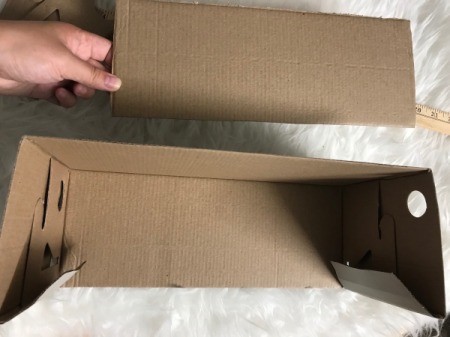 Recycled Cardboard Shelf - cut out a flap