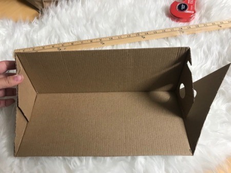 Recycled Cardboard Shelf - end opening up