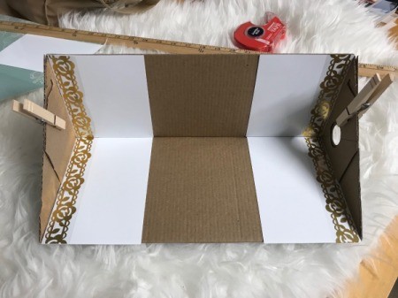 Recycled Cardboard Shelf - tape on edges