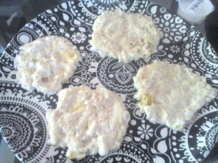 flattened bread dough on plate