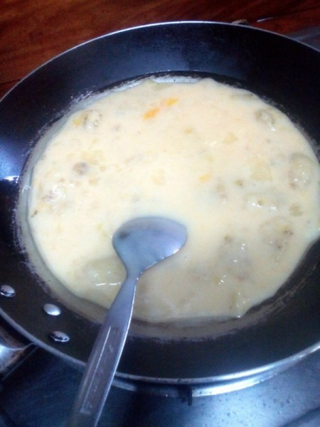 Pastel mixture in pan