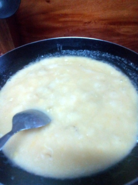 Pastel thickening in pan