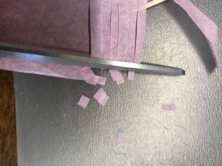 Confetti Birthday Number Cake Topper - cut tiny squares of tissue paper