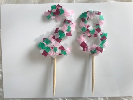 Confetti Birthday Number Cake Topper - done