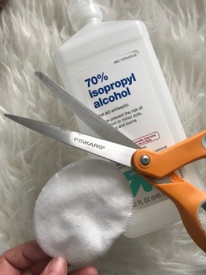 Isopropyl alcohol and a pair of scissors.
