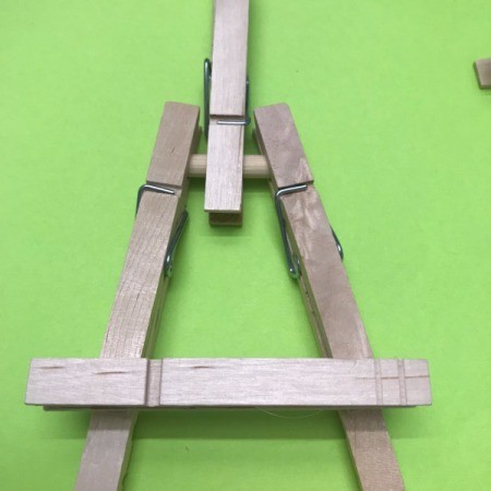 Mini Wooden Clothespin Easel - glue in place - closeup