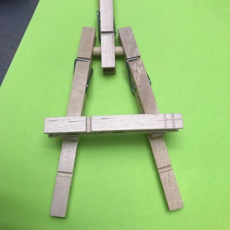 Mini Wooden Clothespin Easel - ledge glued in place