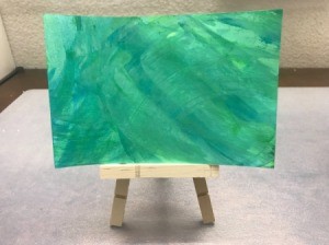 Abstract Acrylic Painting - painting on an easel