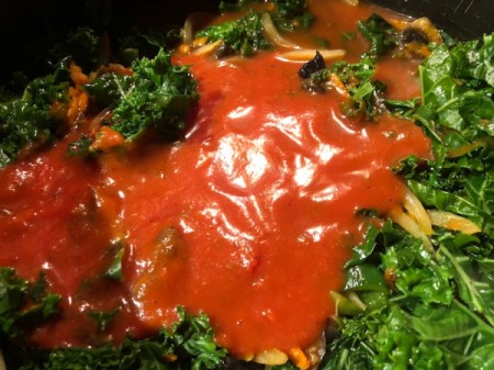 tomato sauce added Kale Pasta Sauce