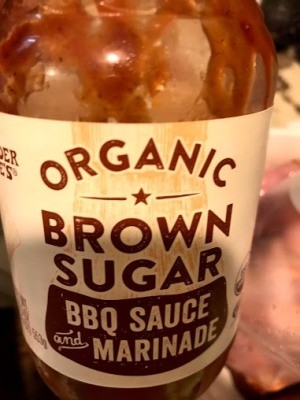 A bottle of BBQ sauce.