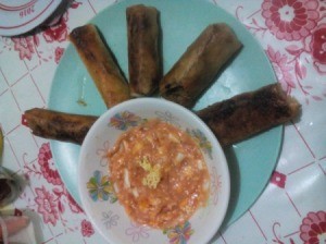 Meat and Vegetable Rolls on plate