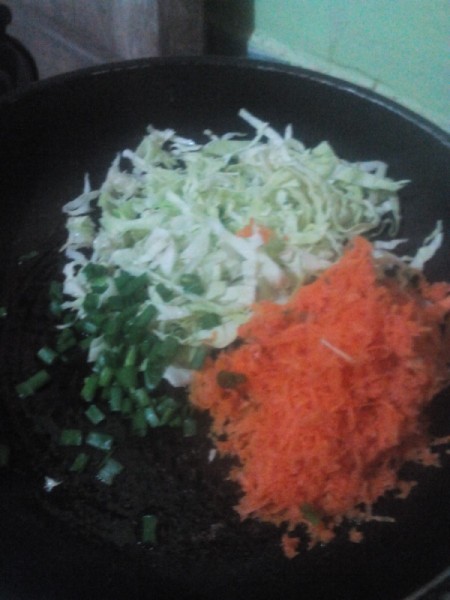 chopped vegetables in pan