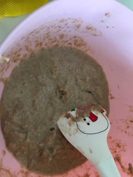 adding milk to finish batter